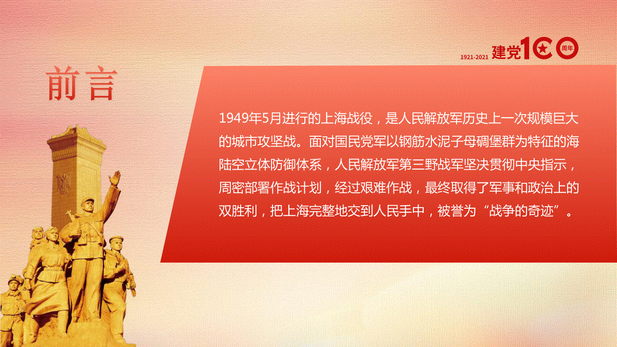 2021上海解解放纪念日5月27日上海解放纪念日上海战役党史回顾党课ppt